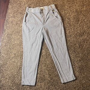 Blue & White Striped Pants